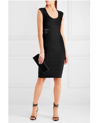 Robe moulante ornée noire Herve Leger