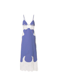 Robe nuisette à rayures verticales bleue Off-White