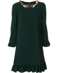 Robe ornée vert foncé Dolce & Gabbana