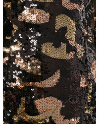 Robe pailletée camouflage noire Balmain