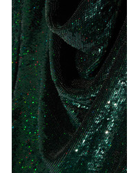 Robe pailletée vert foncé Ashish