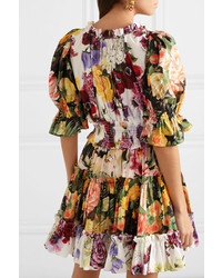 Robe patineuse à fleurs multicolore Dolce & Gabbana