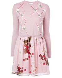 Robe patineuse à fleurs rose RED Valentino