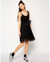 Robe patineuse de tulle noire