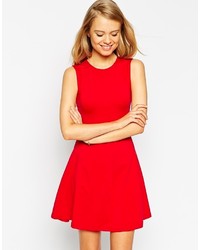 Robe patineuse découpée rouge Asos