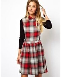 Robe patineuse écossaise rouge Asos