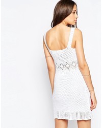 Robe patineuse en crochet blanche