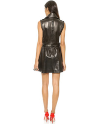 Robe patineuse en cuir noire RED Valentino