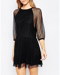 Robe patineuse en dentelle noire Vero Moda