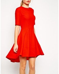 Robe patineuse rouge Asos