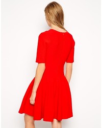 Robe patineuse rouge Asos