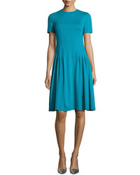 Robe plissée turquoise