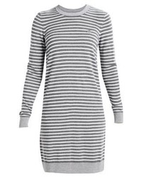 Robe-pull à rayures horizontales grise Lacoste