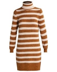 Robe-pull à rayures horizontales tabac Pieces