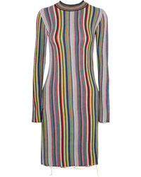 Robe-pull à rayures verticales multicolore
