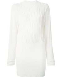 Robe-pull en tricot blanche