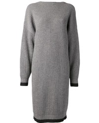 Robe-pull en tricot grise