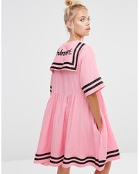 Robe style paysanne fuchsia Lazy Oaf