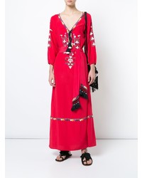 Robe style paysanne rouge Figue