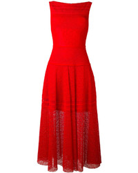 Robe texturée rouge Talbot Runhof