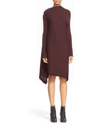 Robe trapèze en tricot bordeaux