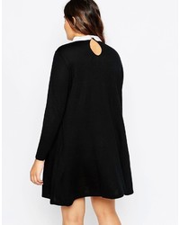 Robe trapèze en tricot noire Asos