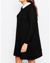 Robe trapèze en tricot noire Asos