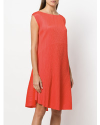 Robe trapèze orange Pleats Please By Issey Miyake