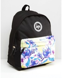 Sac à dos à fleurs noir Hype