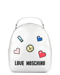 Sac à dos argenté Love Moschino