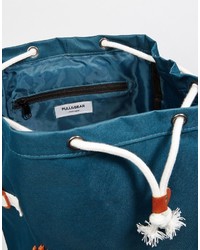 Sac à dos bleu canard Pull&Bear