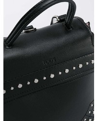 Sac à dos en cuir à clous noir Tod's