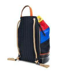 Sac à dos en cuir à rayures horizontales multicolore JW Anderson