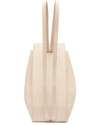 Sac à dos en cuir beige Chiyome