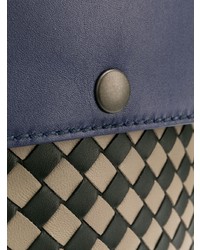 Sac à dos en cuir bleu marine Bottega Veneta