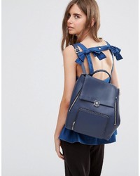 Sac à dos en cuir bleu Modalu