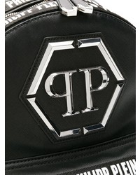 Sac à dos en cuir imprimé noir Philipp Plein