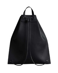 Sac à dos en cuir imprimé noir Burberry