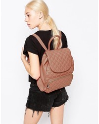 Sac à dos en cuir matelassé marron clair Urban Code