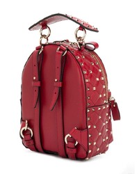 Sac à dos en cuir matelassé rouge Valentino