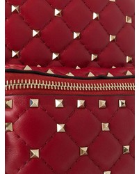 Sac à dos en cuir matelassé rouge Valentino