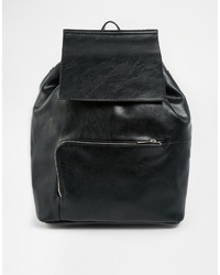 Sac à dos en cuir noir Asos