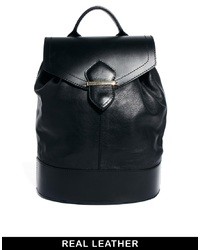 Sac à dos en cuir noir Asos