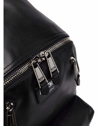 Sac à dos en cuir noir Moschino