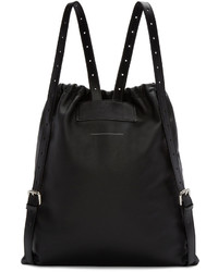 Sac à dos en cuir noir MM6 MAISON MARGIELA