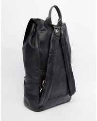 Sac à dos en cuir noir Asos