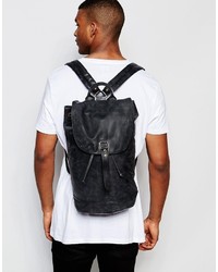 Sac à dos en cuir noir Asos