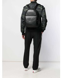 Sac à dos en cuir noir Emporio Armani