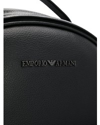 Sac à dos en cuir noir Emporio Armani