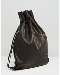 Sac à dos en cuir noir Asos